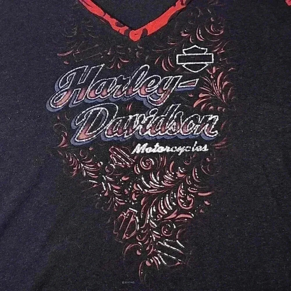 Harley-Davidson Women's Tee 3/4 Sleeves w/Burnout Logo Large Barnett El Paso, TX - Picture 2 of 16